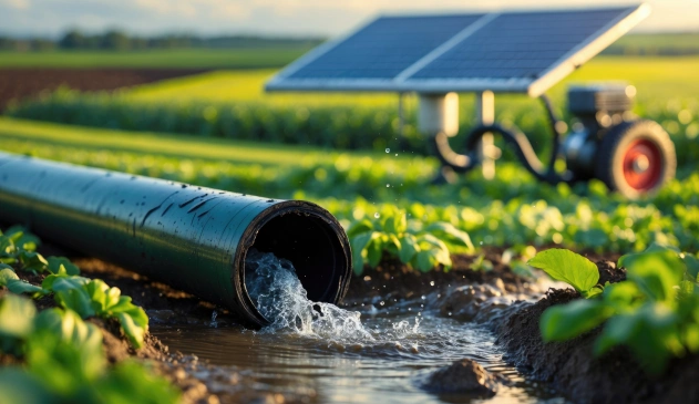 Sistema de irrigação alimentado com energia solar